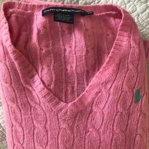Ralph lauren pink merino wool sweater, excellent